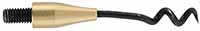 Patch puller, corkscrew worm, steel, brass base, 10-32 thread